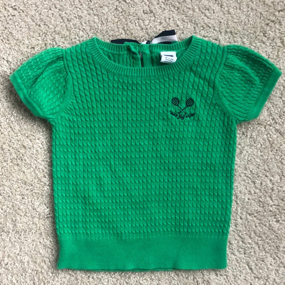 Green Knit Tennis Sweater Janie & Jack 18-24 Months